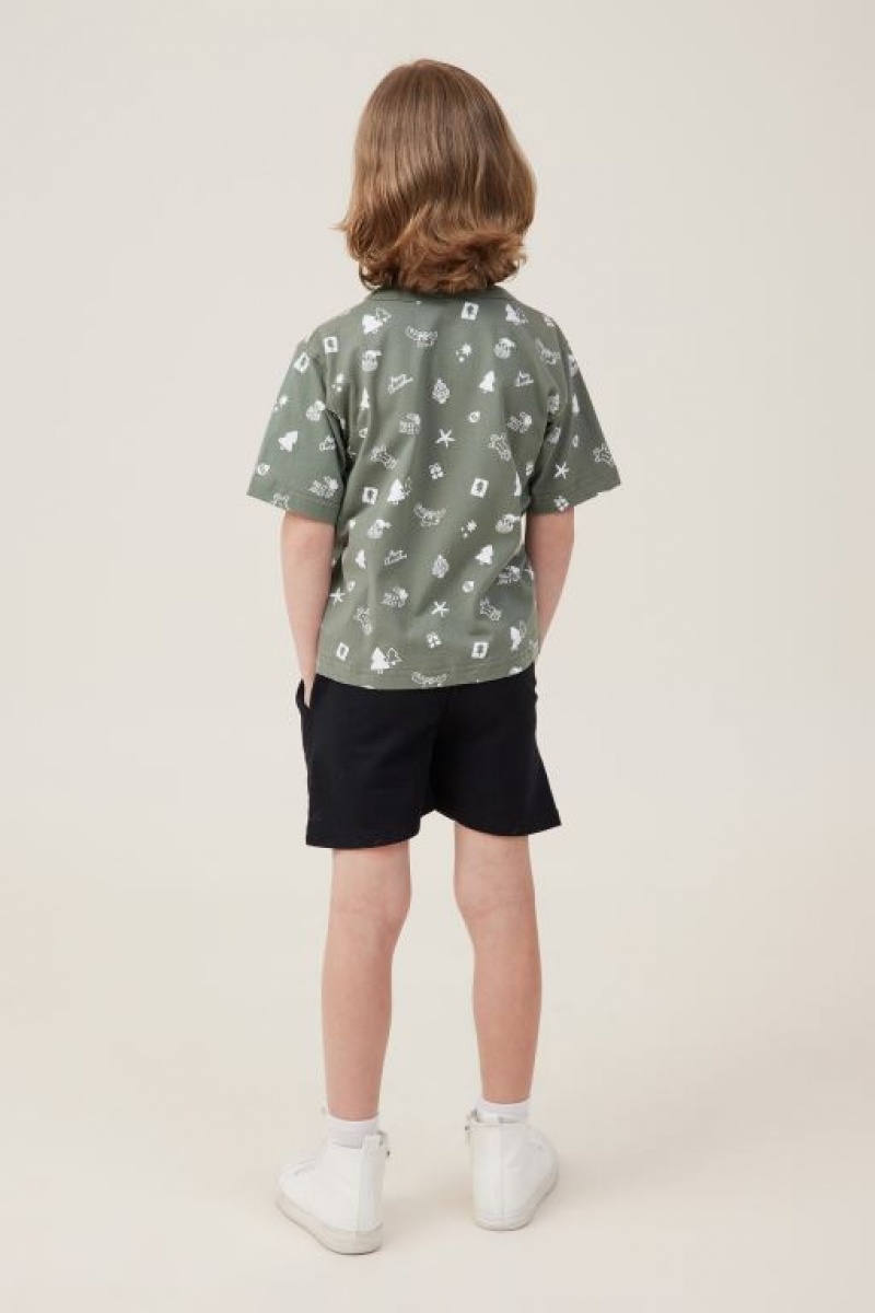 Cotton On Jonny Short Sleeve Print Boys' T Shirts Green | dXNpl6PvgHZ