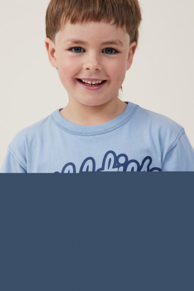 Cotton On Jonny Short Sleeve Print Boys' T Shirts Blue | cyyBbJO1dzV
