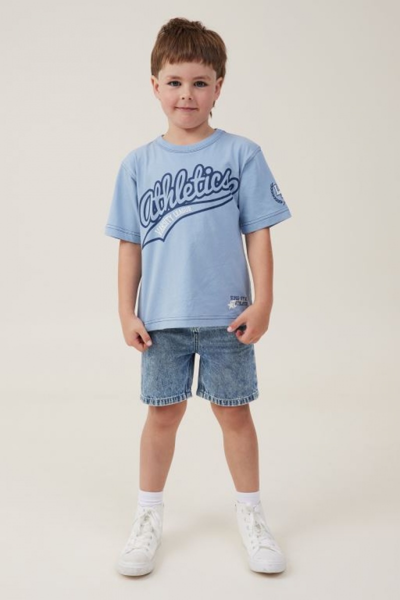 Cotton On Jonny Short Sleeve Print Boys' T Shirts Blue | cyyBbJO1dzV