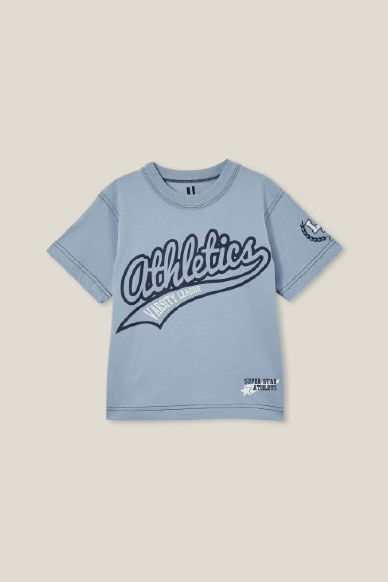 Cotton On Jonny Short Sleeve Print Boys' T Shirts Blue | cyyBbJO1dzV