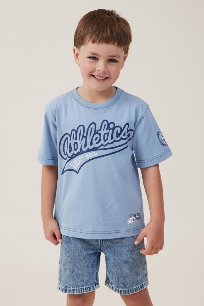 Cotton On Jonny Short Sleeve Print Boys\' T Shirts Blue | cyyBbJO1dzV