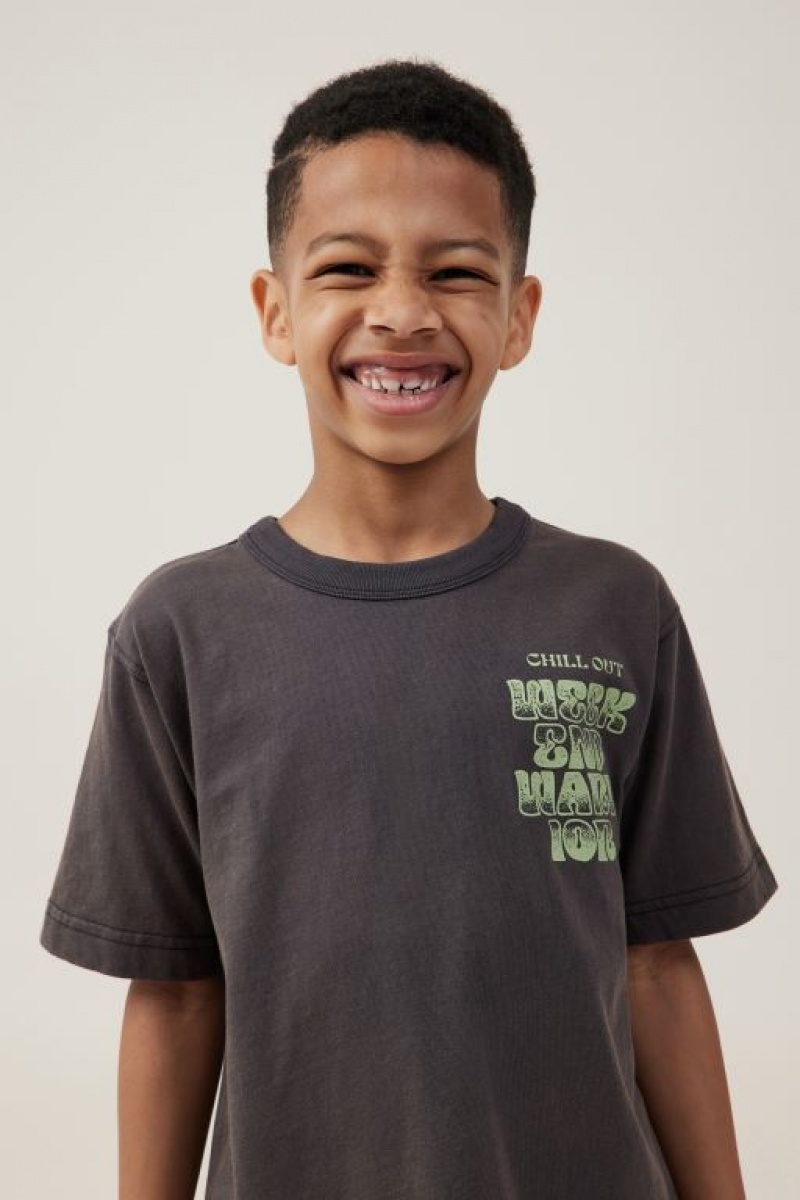 Cotton On Jonny Short Sleeve Print Boys' T Shirts Phantom | odrEjSlHqF5