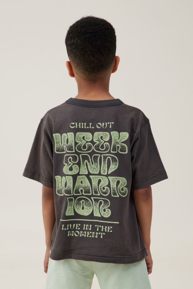 Cotton On Jonny Short Sleeve Print Boys' T Shirts Phantom | odrEjSlHqF5