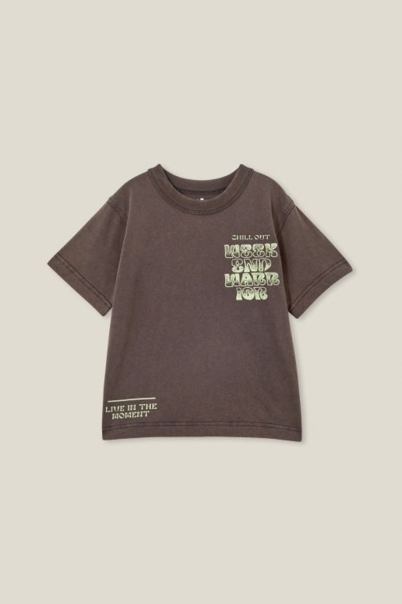 Cotton On Jonny Short Sleeve Print Boys' T Shirts Phantom | odrEjSlHqF5