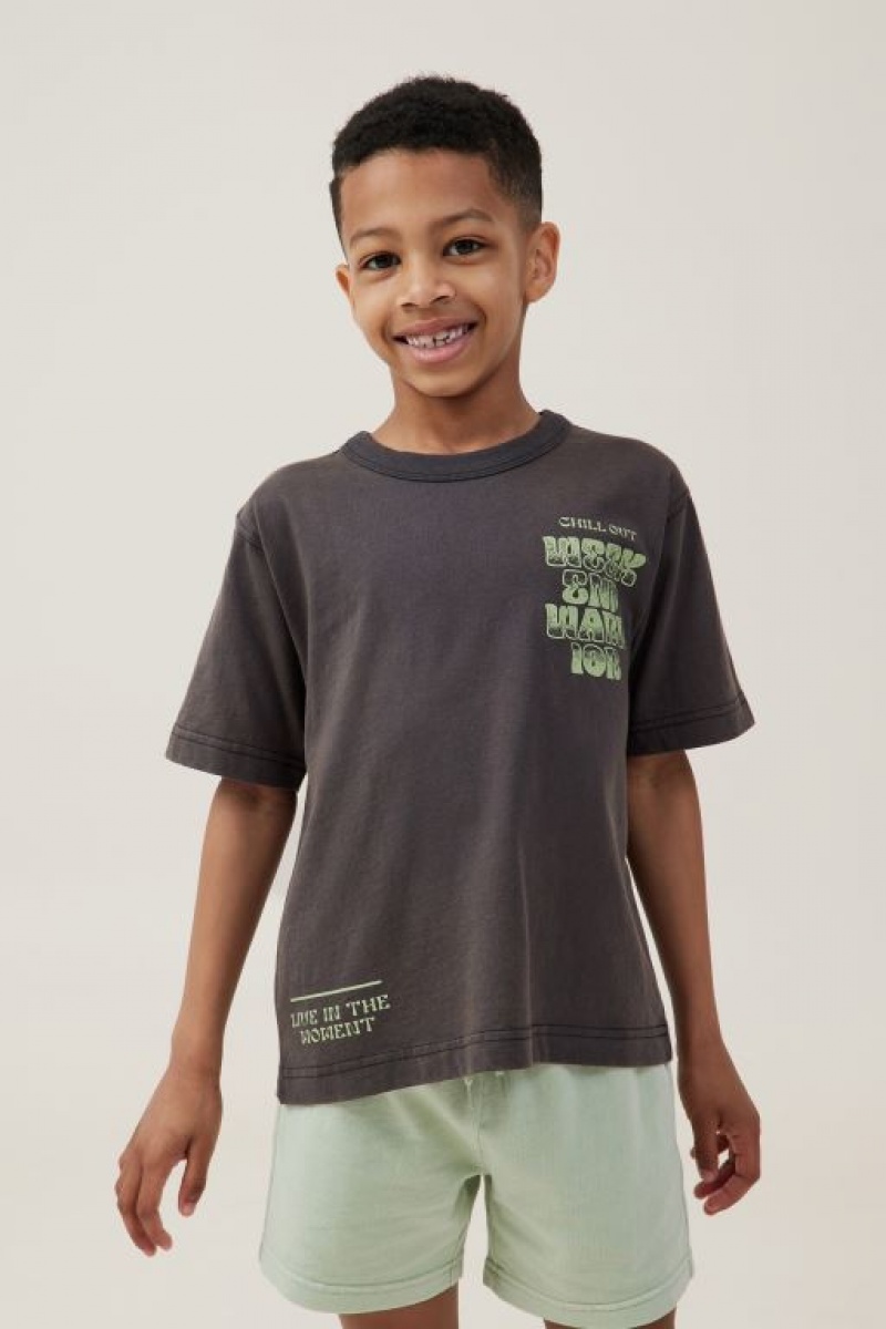 Cotton On Jonny Short Sleeve Print Boys\' T Shirts Phantom | odrEjSlHqF5