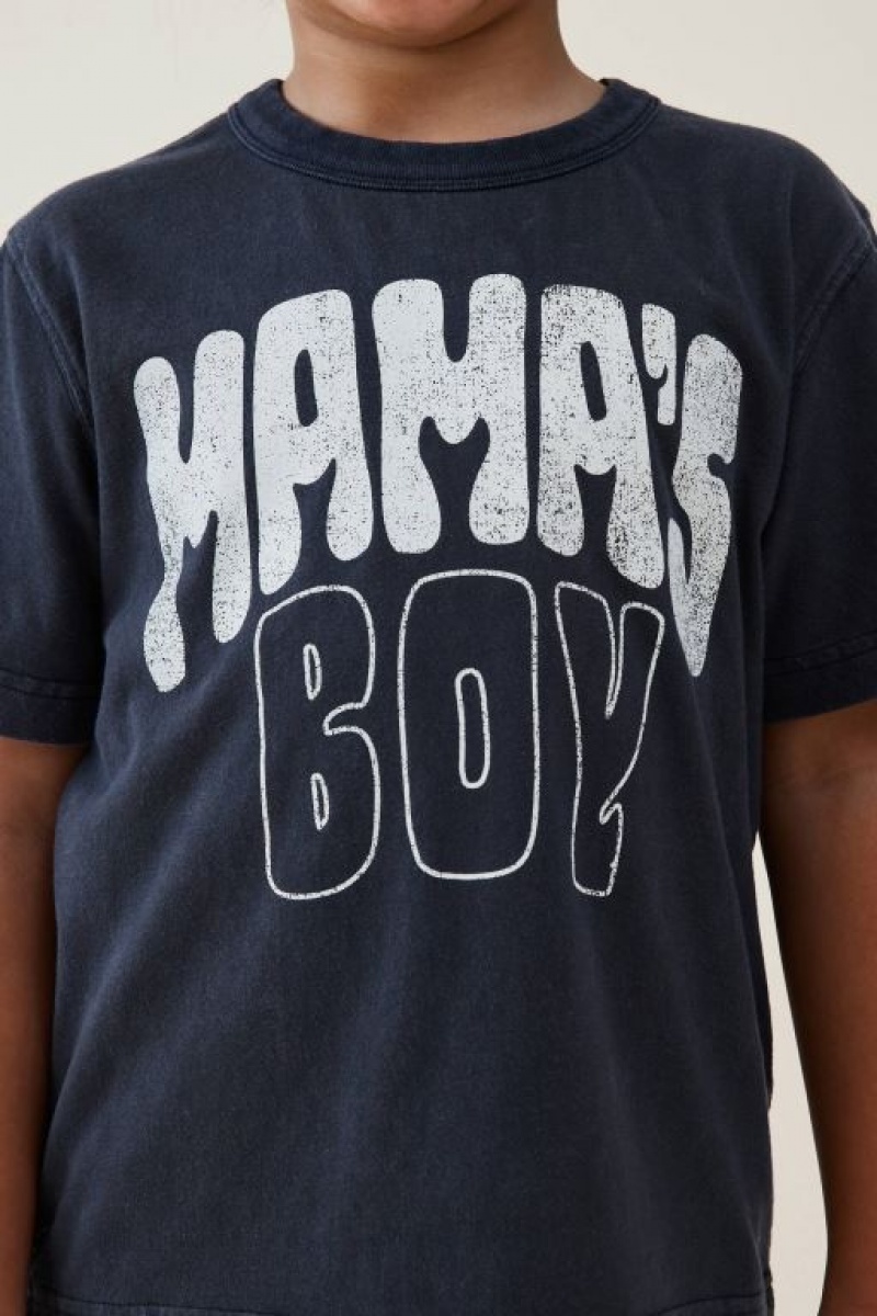 Cotton On Jonny Short Sleeve Print Boys' T Shirts Phantom | s0InqRfWAp9