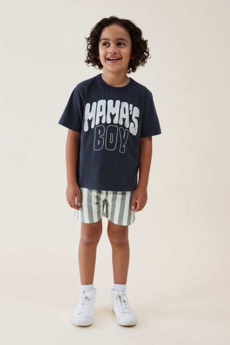 Cotton On Jonny Short Sleeve Print Boys' T Shirts Phantom | s0InqRfWAp9