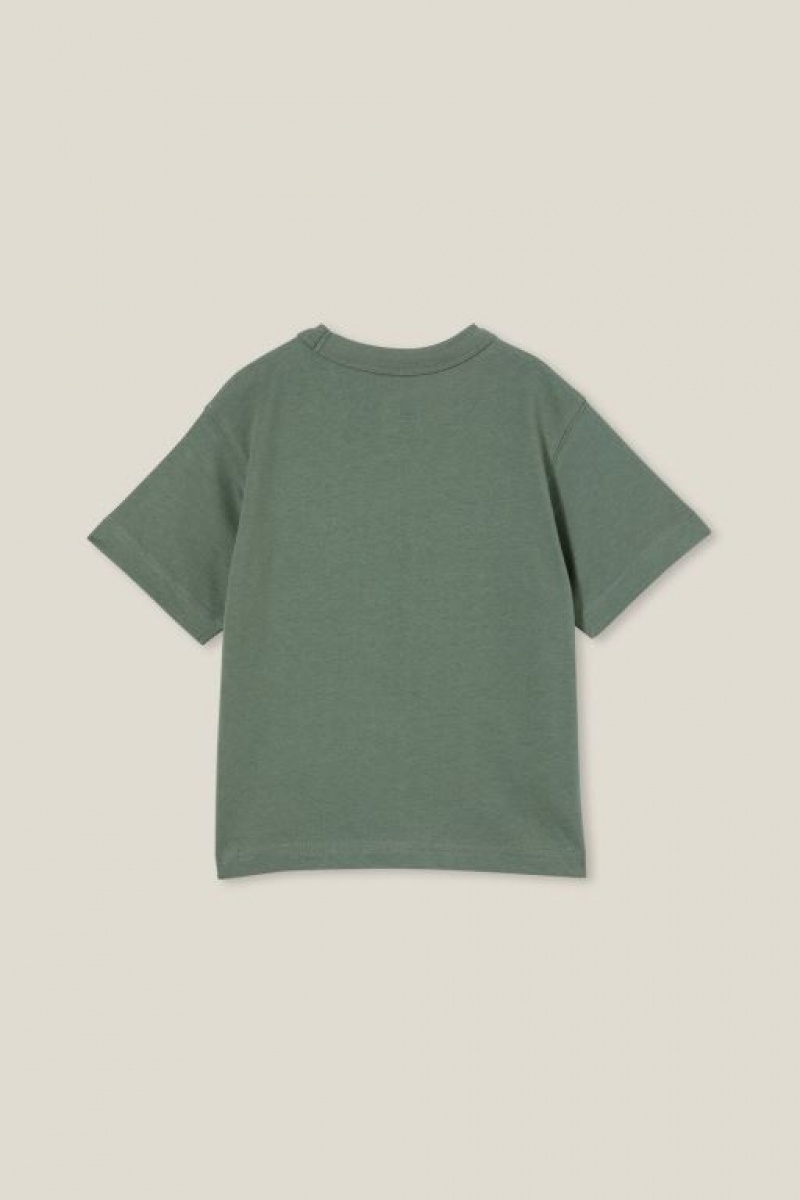 Cotton On Jonny Short Sleeve Print Boys' T Shirts Green | drZ34oigs6H