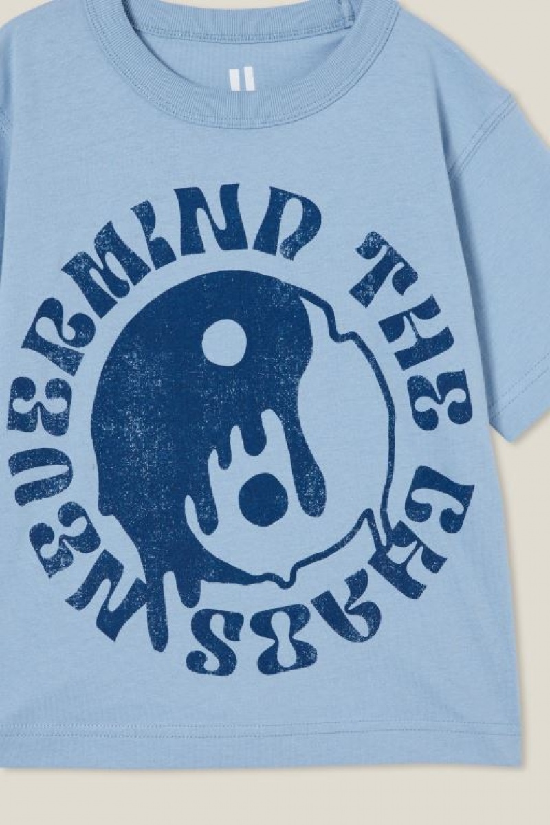 Cotton On Jonny Short Sleeve Print Boys' T Shirts Blue | XbNXFhqj7xe