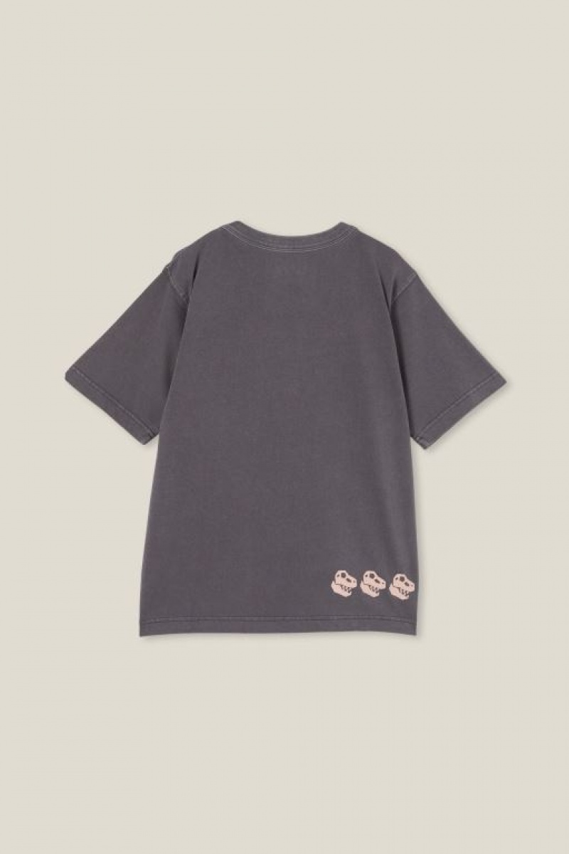 Cotton On Jono Short Sleeve Print Boys' T Shirts Grey | go2Uhrsjmul