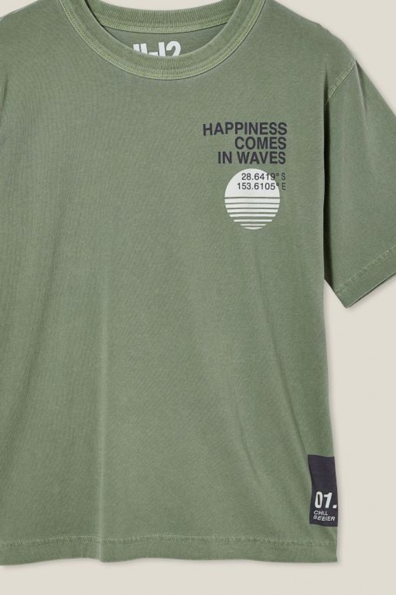 Cotton On Jono Short Sleeve Print Boys' T Shirts Deep Olive | c9aFsEJgaEf