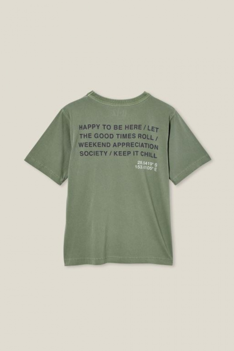 Cotton On Jono Short Sleeve Print Boys' T Shirts Deep Olive | c9aFsEJgaEf