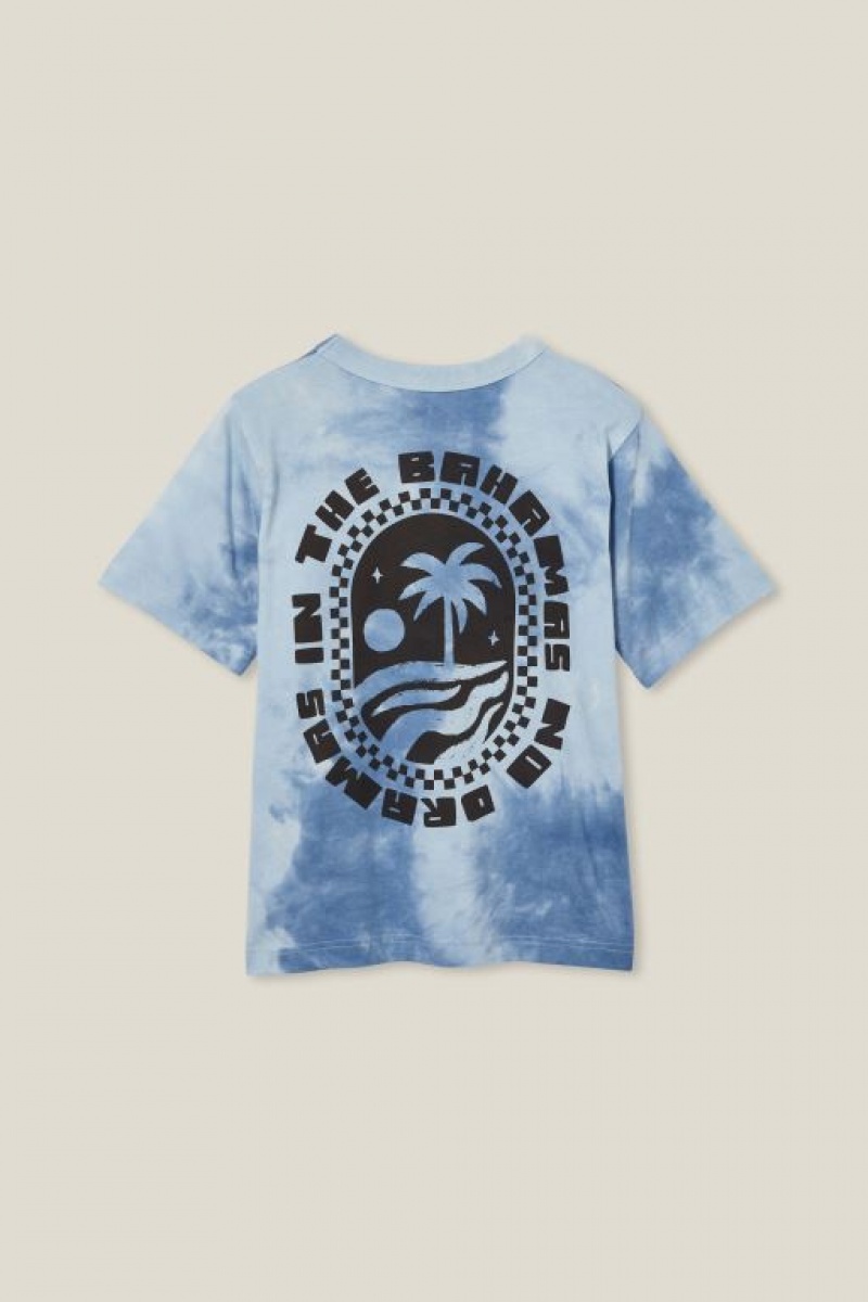 Cotton On Jono Short Sleeve Print Boys' T Shirts Blue | eURNP3K85Ju