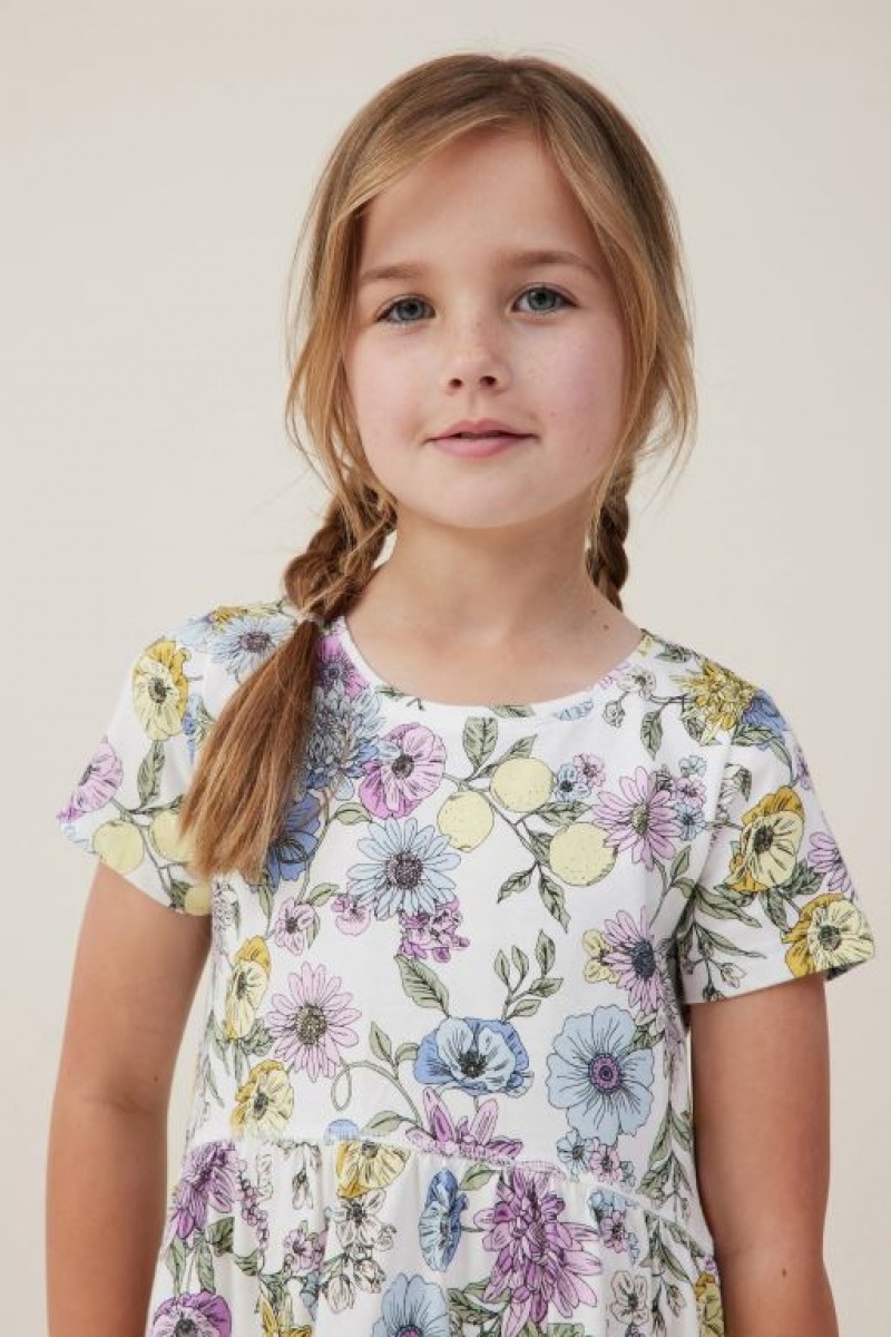 Cotton On Jordan Short Sleeve Girls' Dress Light Yellow | FTK3sYSvW7x