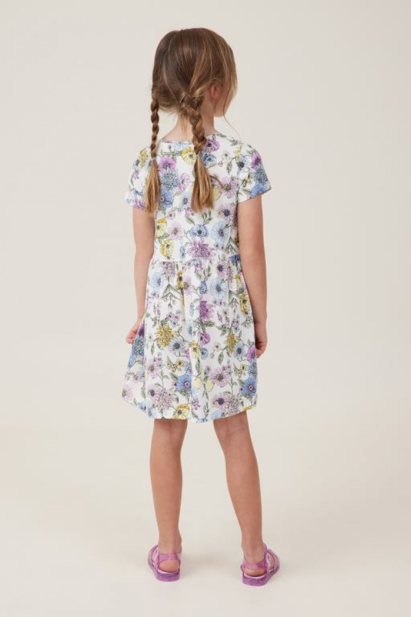 Cotton On Jordan Short Sleeve Girls' Dress Light Yellow | FTK3sYSvW7x