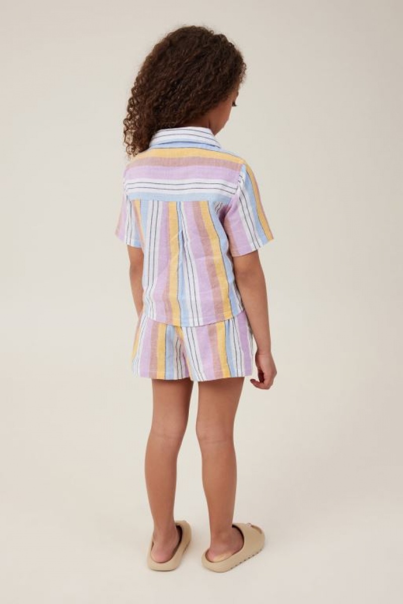 Cotton On Kai Girls' Shorts Stripes | FEhDBE3Cx65