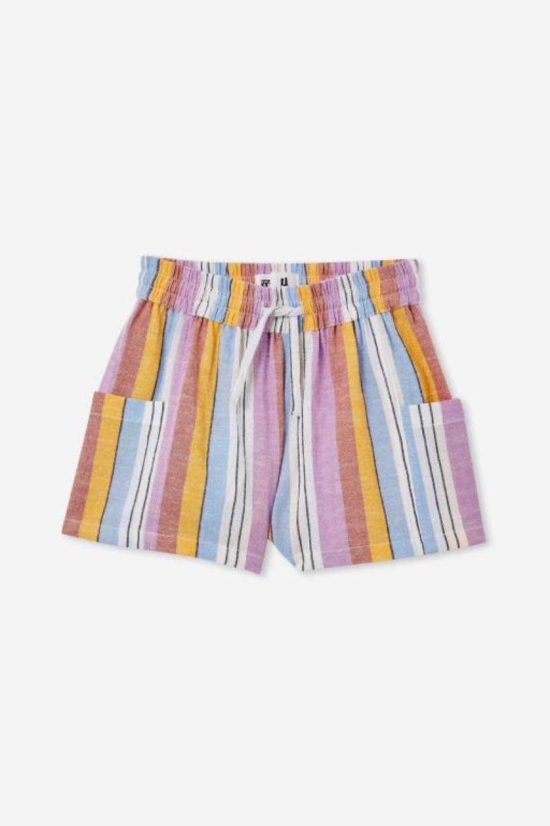 Cotton On Kai Girls' Shorts Stripes | FEhDBE3Cx65