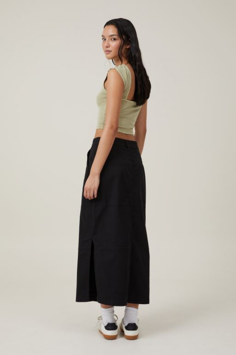 Cotton On Kai Maxi Women's Skirt Black | v3xhvN3CkVB