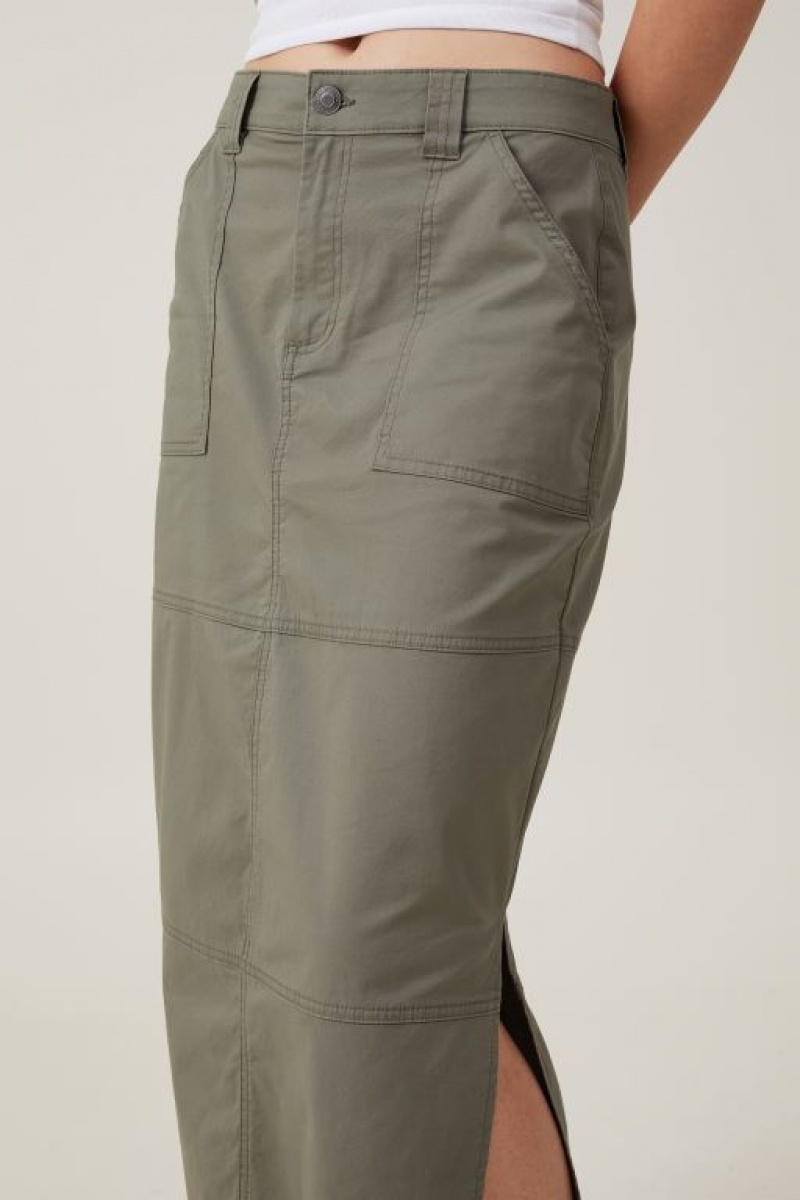 Cotton On Kai Maxi Women's Skirt Khaki | CKyhDRNxbwQ