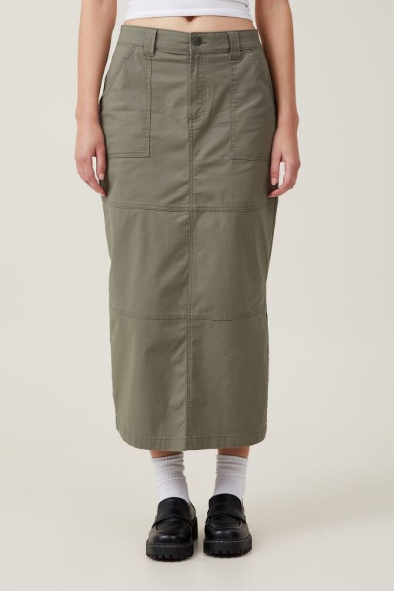 Cotton On Kai Maxi Women's Skirt Khaki | CKyhDRNxbwQ