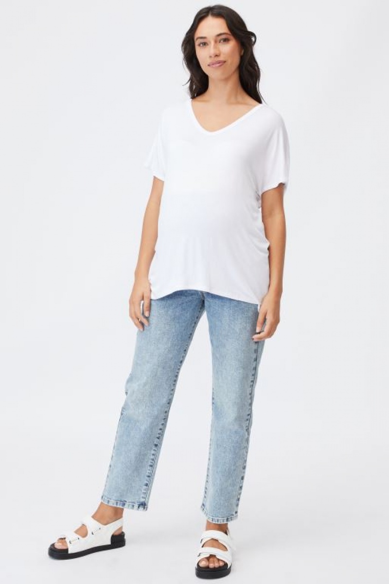 Cotton On Karly Short Sleeve Top Women's Maternity Wear White | amdzTQLYeYO