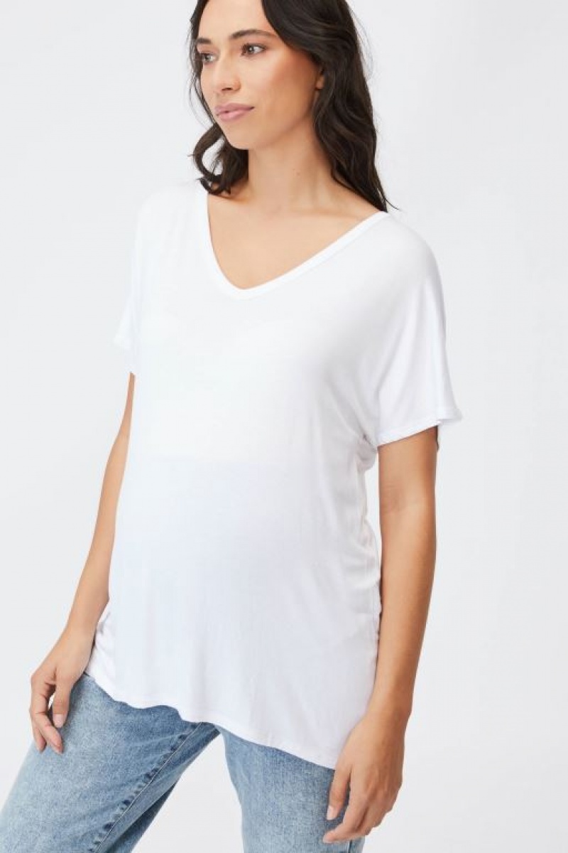 Cotton On Karly Short Sleeve Top Women's Maternity Wear White | amdzTQLYeYO