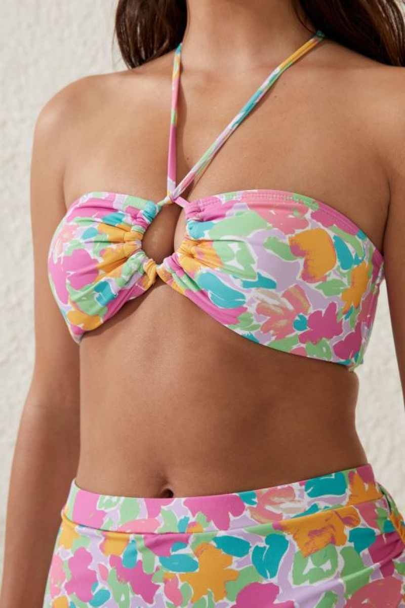 Cotton On Keyhole Bandeau Women's Bikini Tops White | B7yFSpSA49E