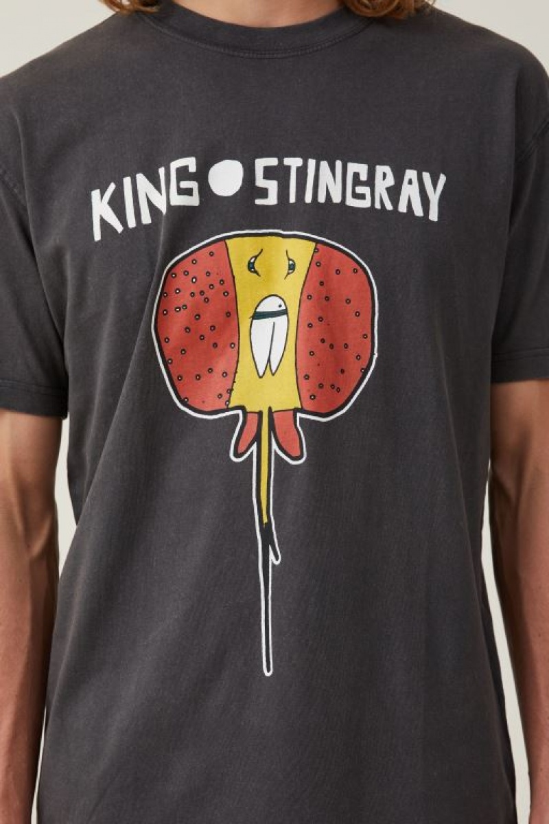 Cotton On King Stingray Loose Fit Men's Graphic T-Shirts Black | SVu7RvzB1ec