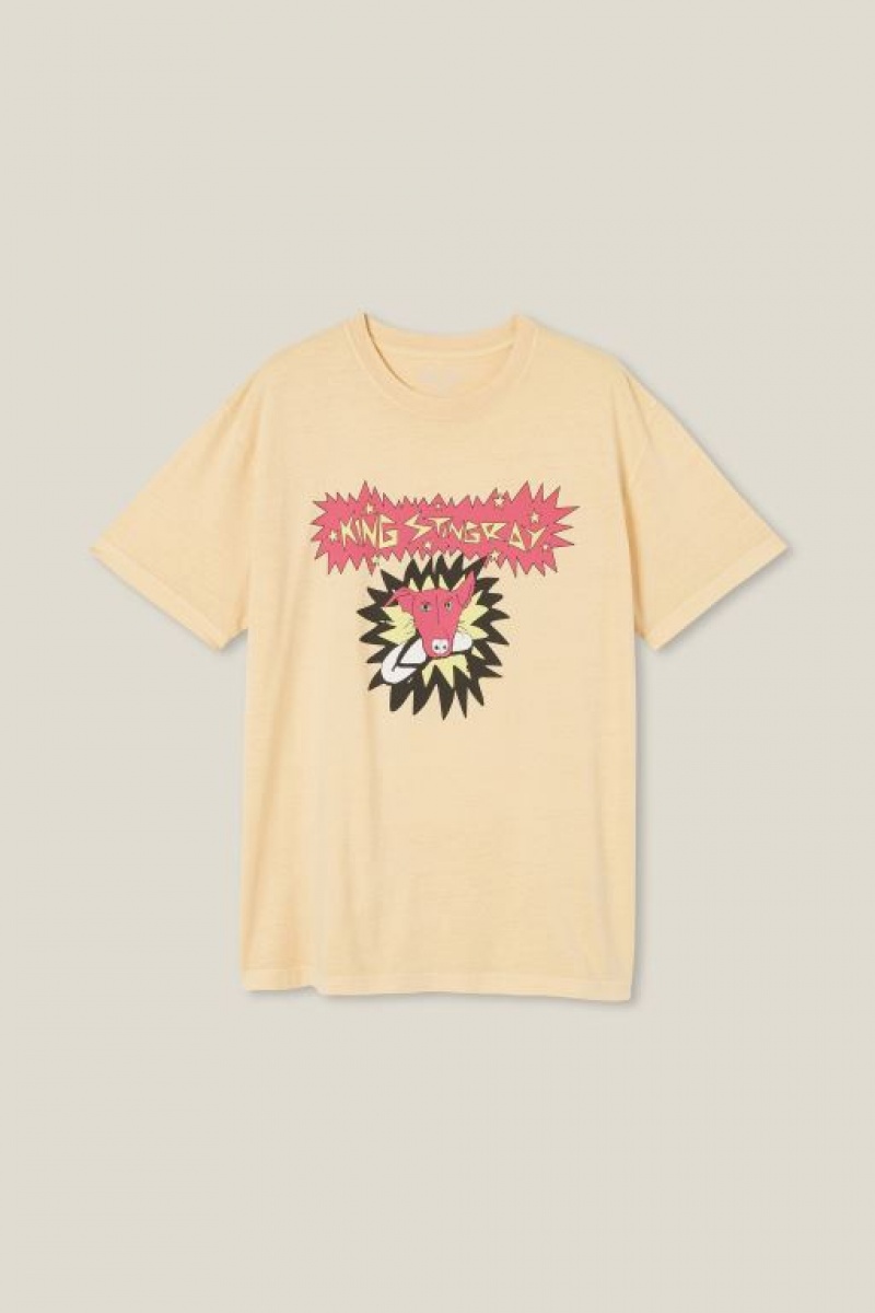 Cotton On King Stingray Loose Fit Men's Graphic T-Shirts Orange | oU3BVxN0amk