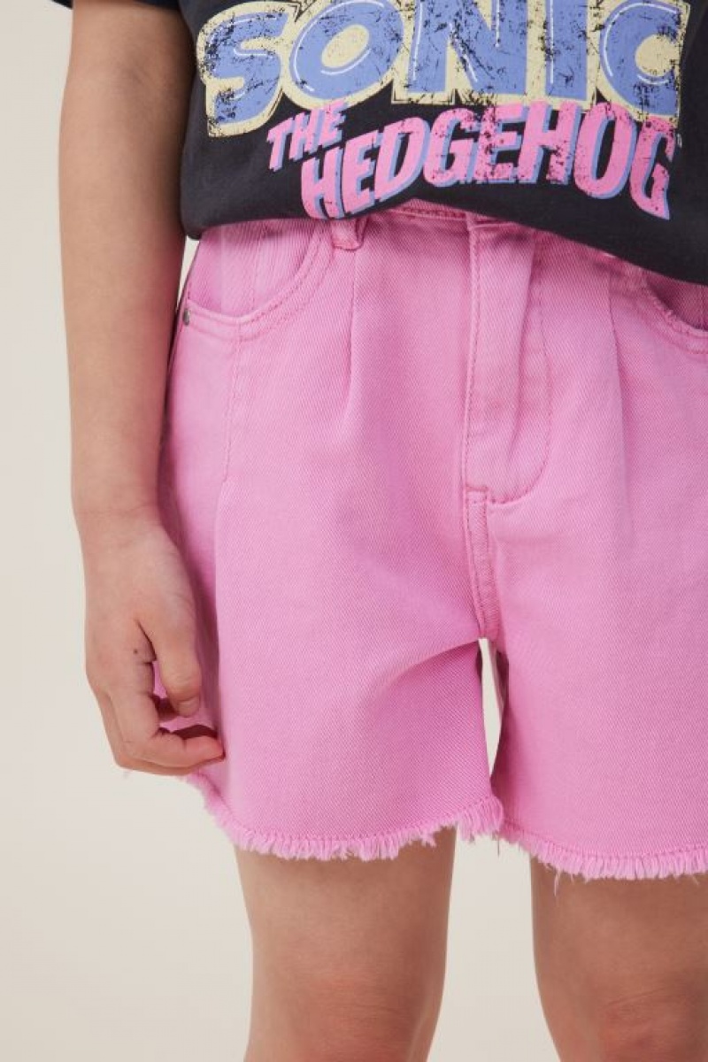 Cotton On Kyla Denim Girls' Shorts Pink | eZcr6hpqBVW