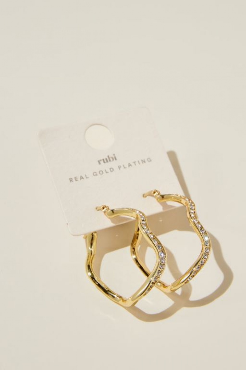 Cotton On Large Hoop Earring Women's Jewellery Gold | WXhc98LStOE