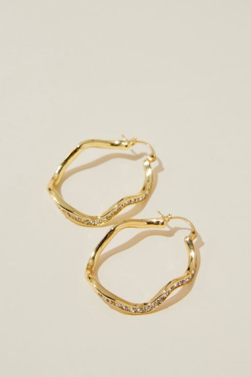 Cotton On Large Hoop Earring Women\'s Jewellery Gold | WXhc98LStOE