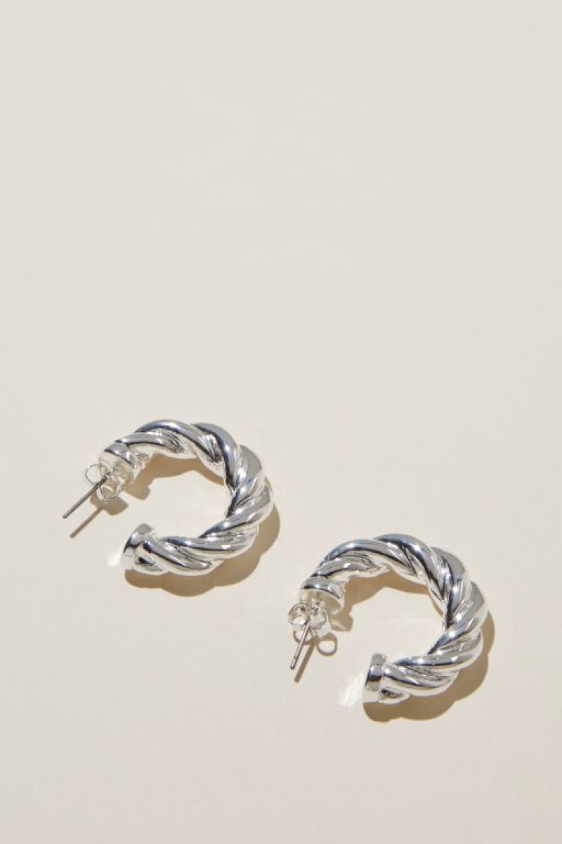 Cotton On Large Hoop Earring Women\'s Jewellery Silver | yBxsGbWd8I0