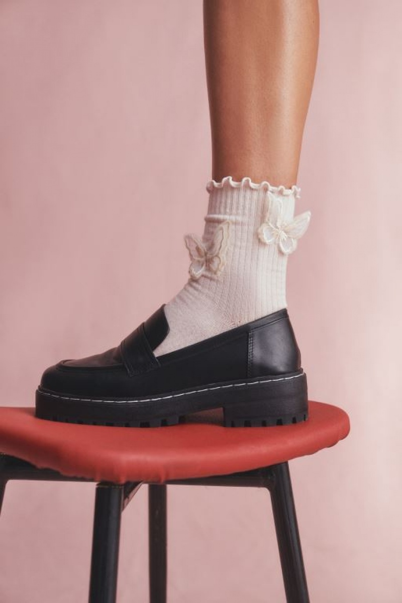 Cotton On Lauren Lug Sole Women's Loafers Black | ImYg9Ipr1n4