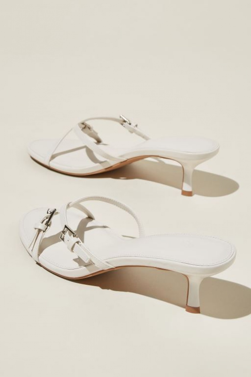 Cotton On Leah Crossover Stiletto Mule Women's Heels Beige | EintEZeH1oZ