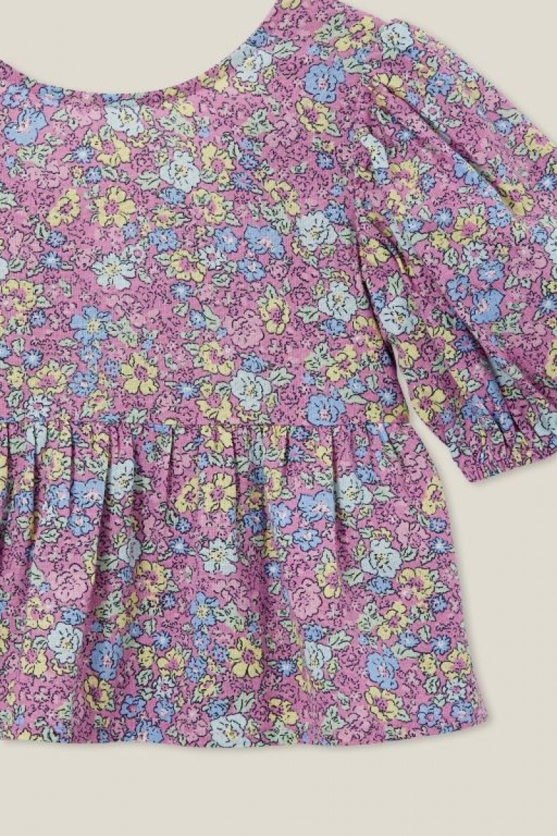 Cotton On Leah Short Sleeve Girls' T Shirts Purple | 1orEDboABT8