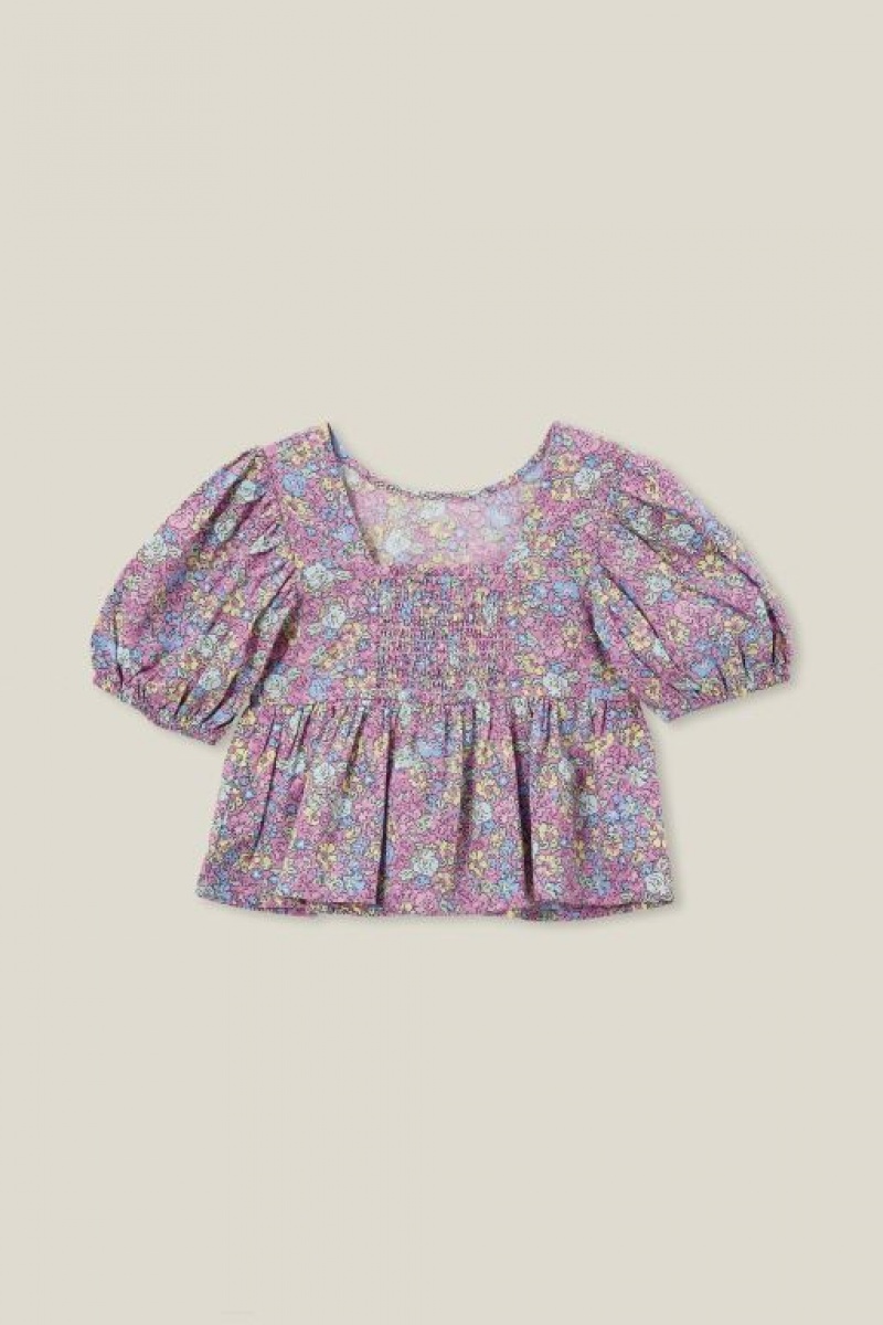 Cotton On Leah Short Sleeve Girls' T Shirts Purple | 1orEDboABT8