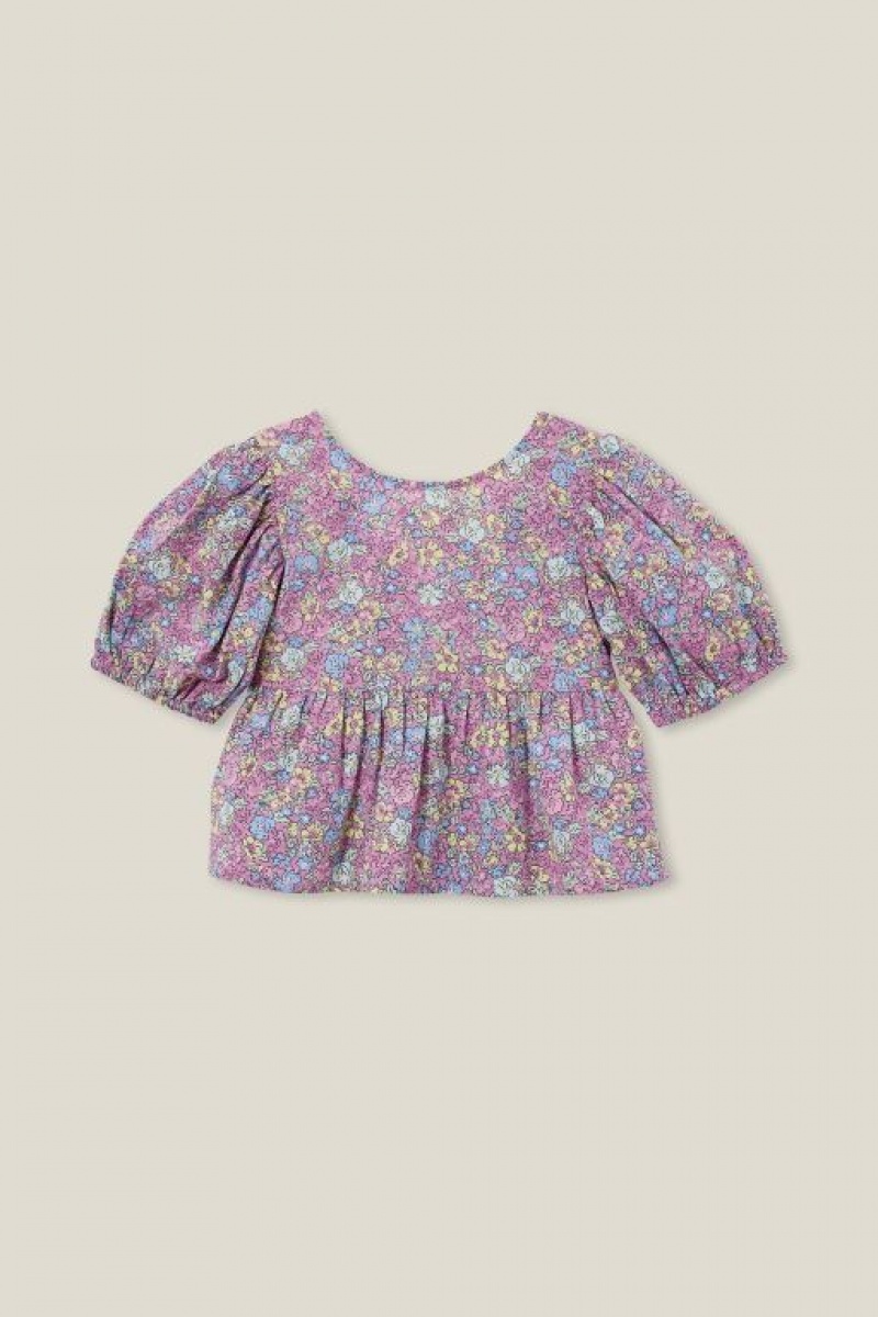 Cotton On Leah Short Sleeve Girls\' T Shirts Purple | 1orEDboABT8
