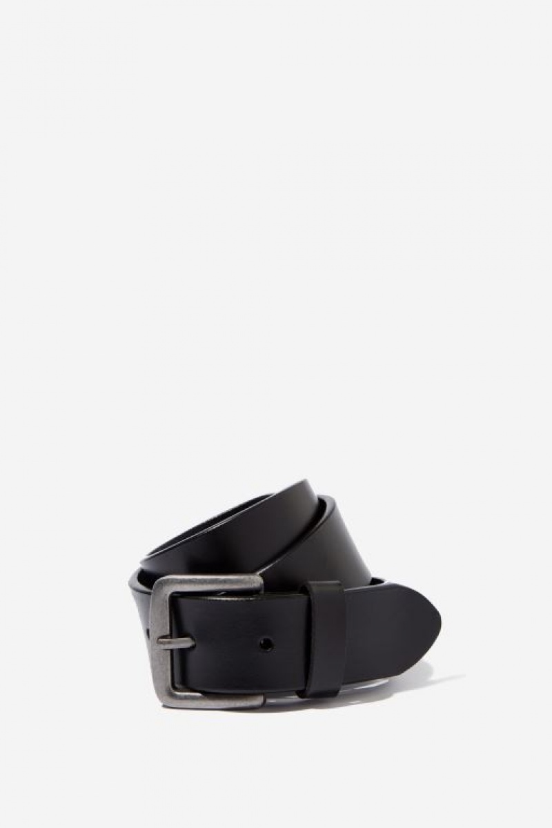 Cotton On Leather Men\'s Belts Black | gzYecgr1JKO