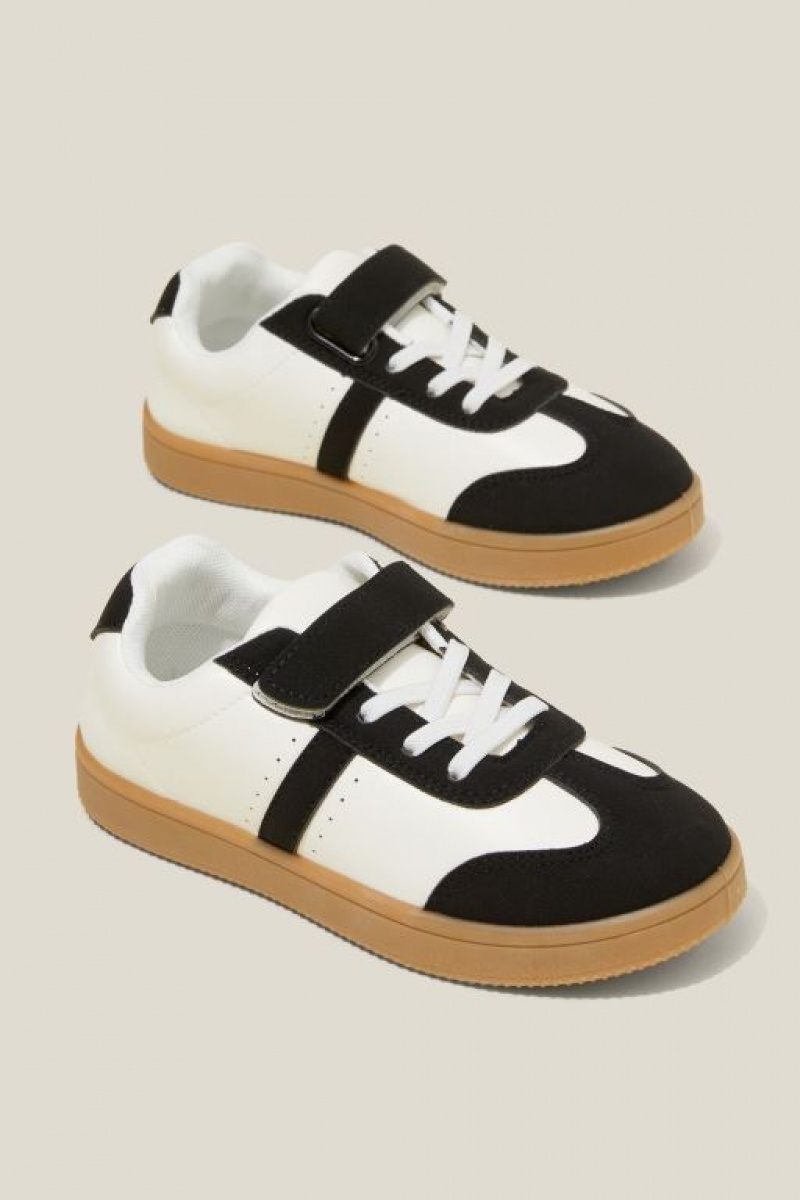 Cotton On Lenny Retro Girls' Sneakers Black | Y3I8FlN0rkp