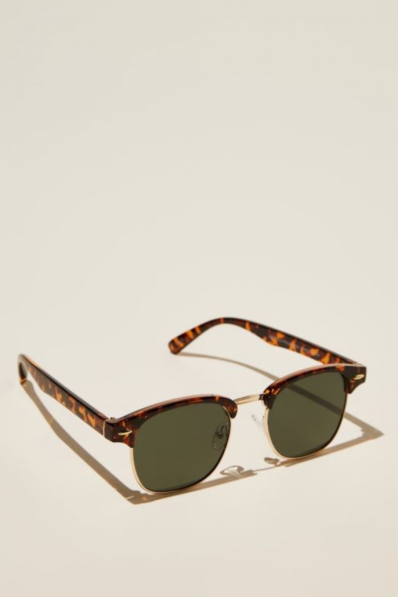 Cotton On Leopold Polarized Men's Sunglasses Gold / Green | xWIbYc2kGnZ