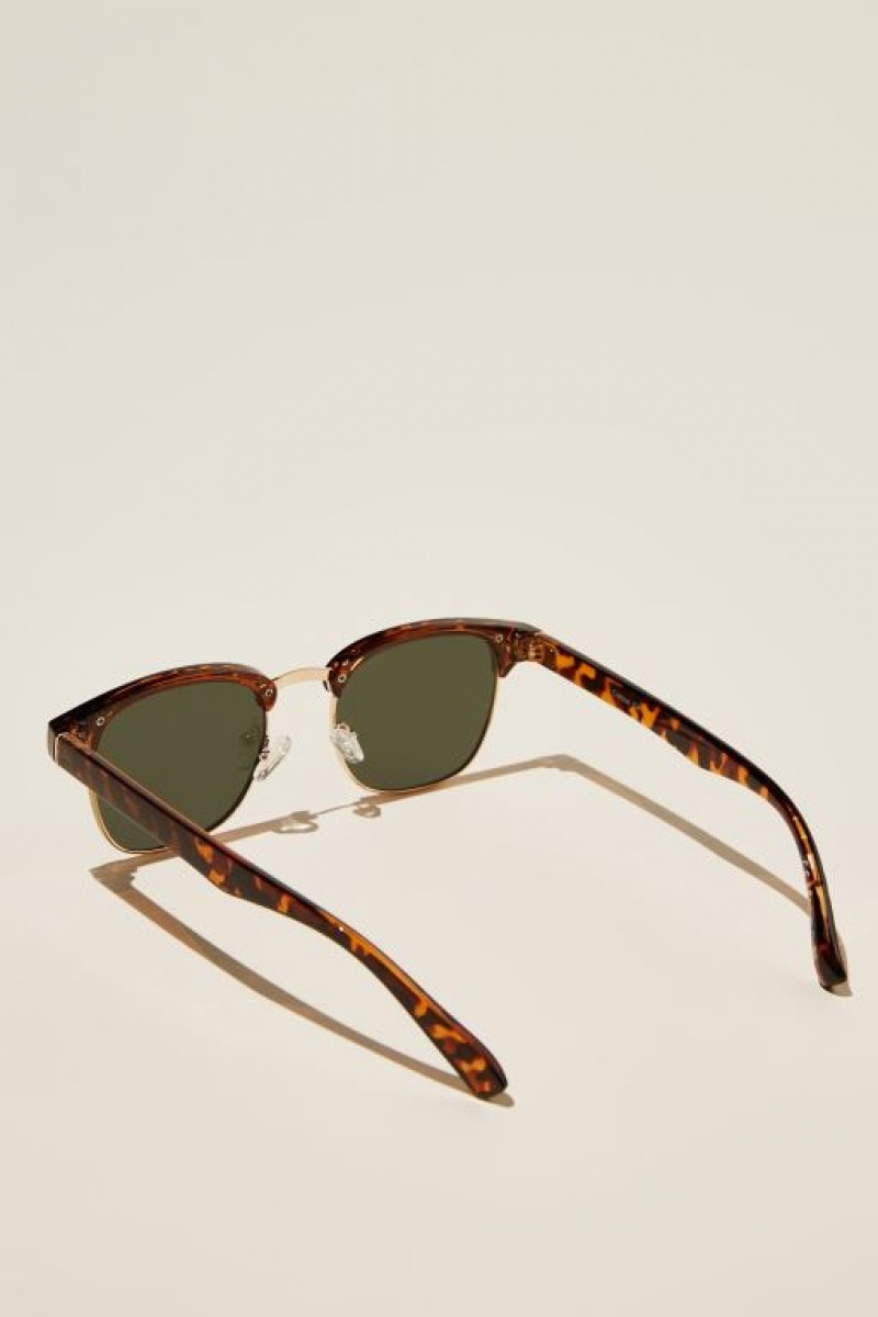 Cotton On Leopold Polarized Men's Sunglasses Gold / Green | xWIbYc2kGnZ