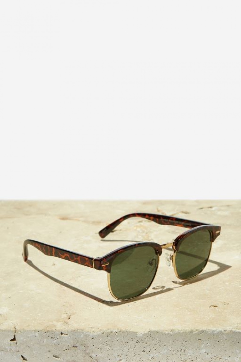 Cotton On Leopold Polarized Men's Sunglasses Gold / Green | xWIbYc2kGnZ