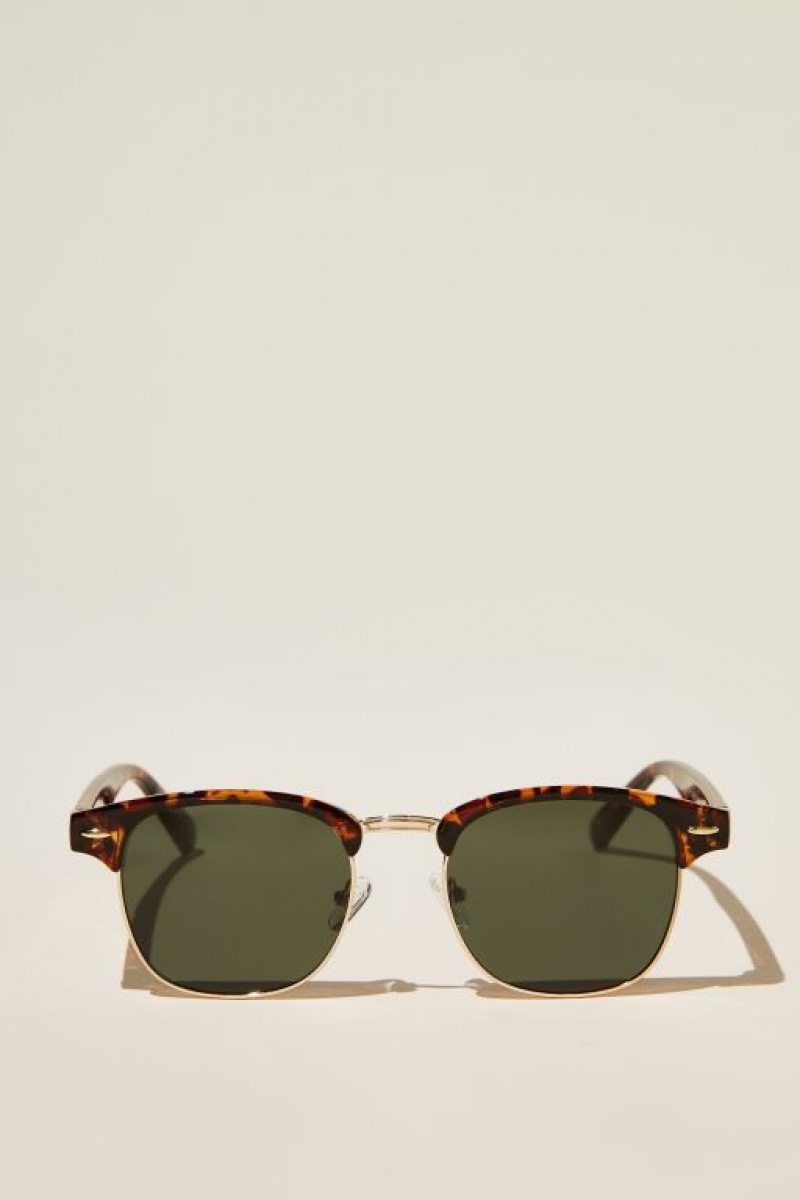 Cotton On Leopold Polarized Men\'s Sunglasses Gold / Green | xWIbYc2kGnZ