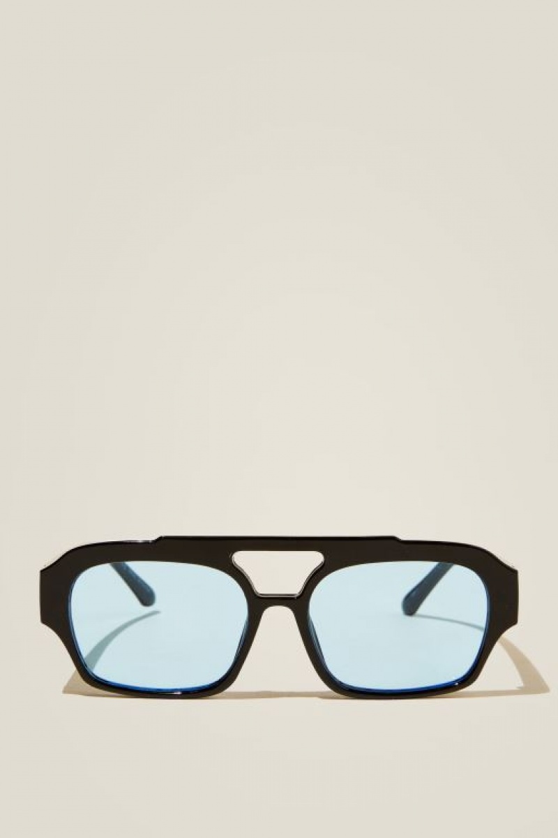 Cotton On Lex Aviator Women\'s Sunglasses Black / Blue | NROAEztRjkz