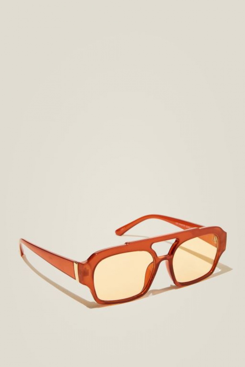 Cotton On Lex Aviator Women's Sunglasses Orange | iIpflrR5RPE