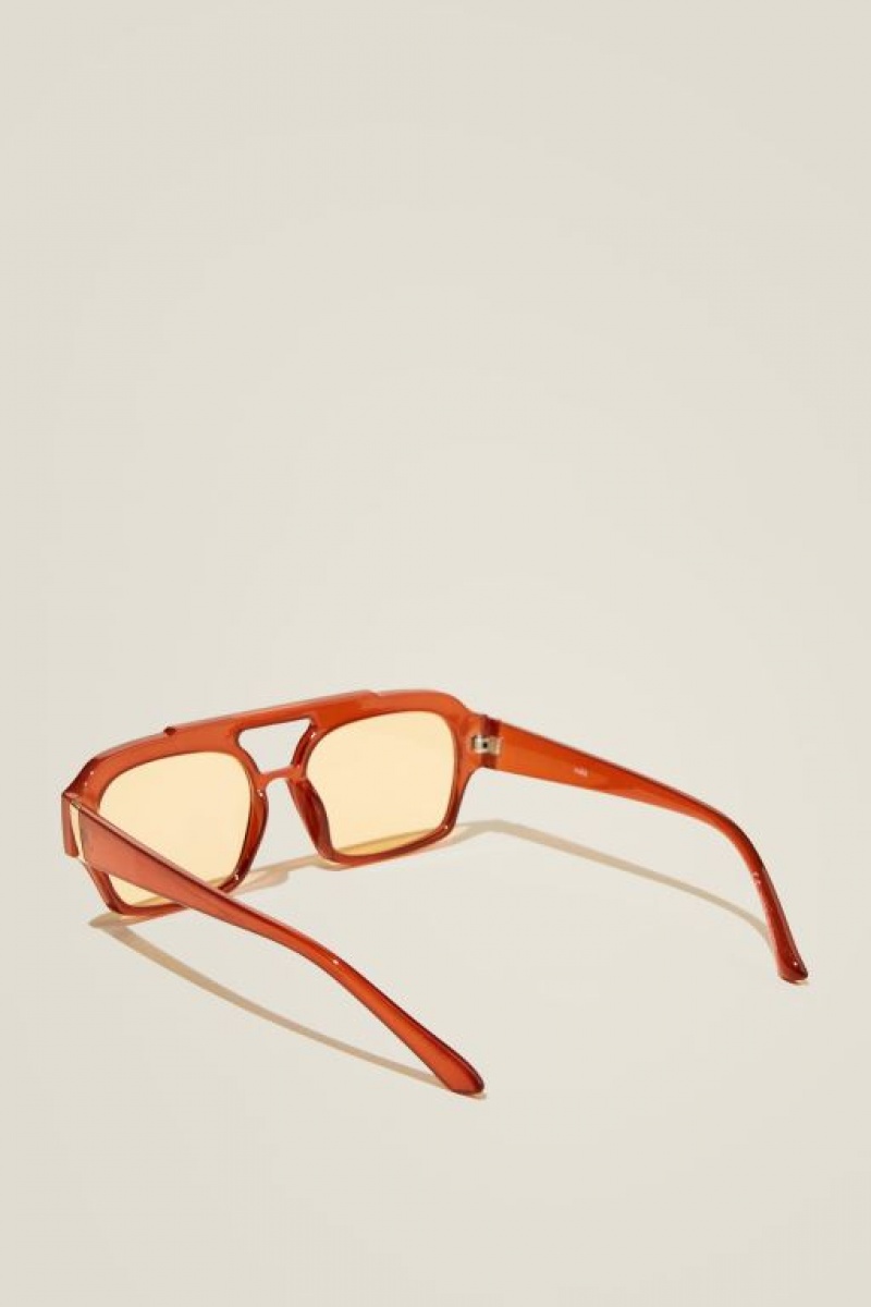 Cotton On Lex Aviator Women's Sunglasses Orange | iIpflrR5RPE