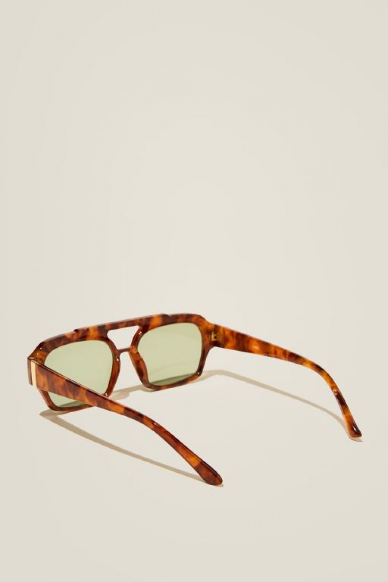 Cotton On Lex Aviator Women's Sunglasses Khaki | fBi28DCcI4h