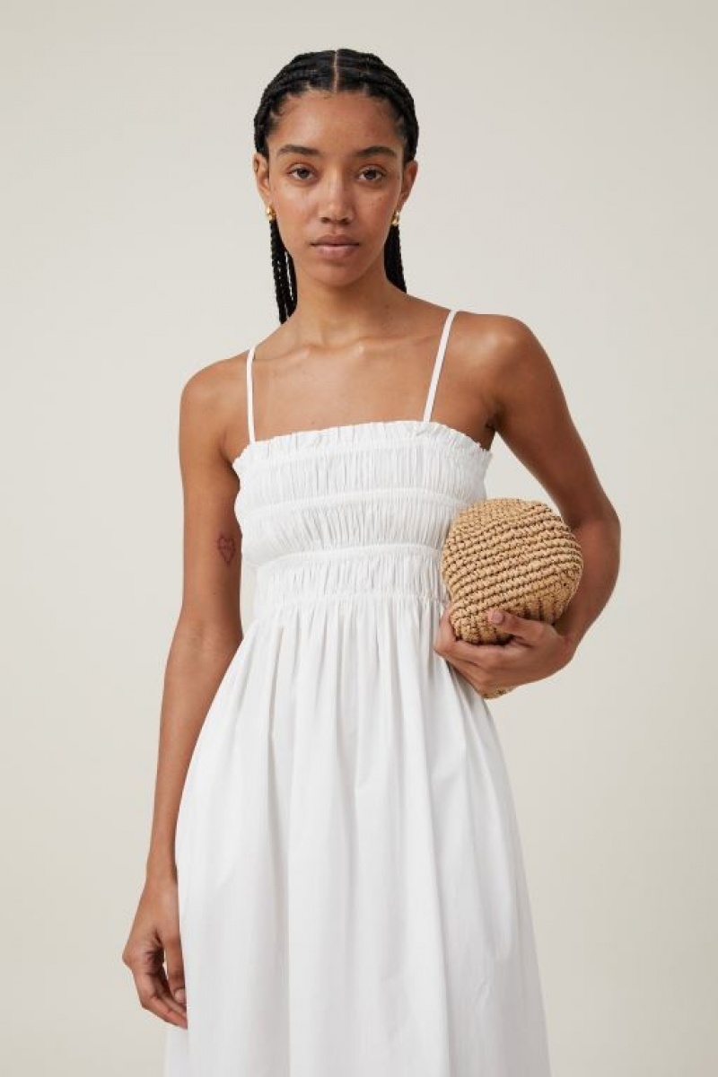 Cotton On Lexi Shirred Women's Maxi Dress White | Cf9MpWXgqkW