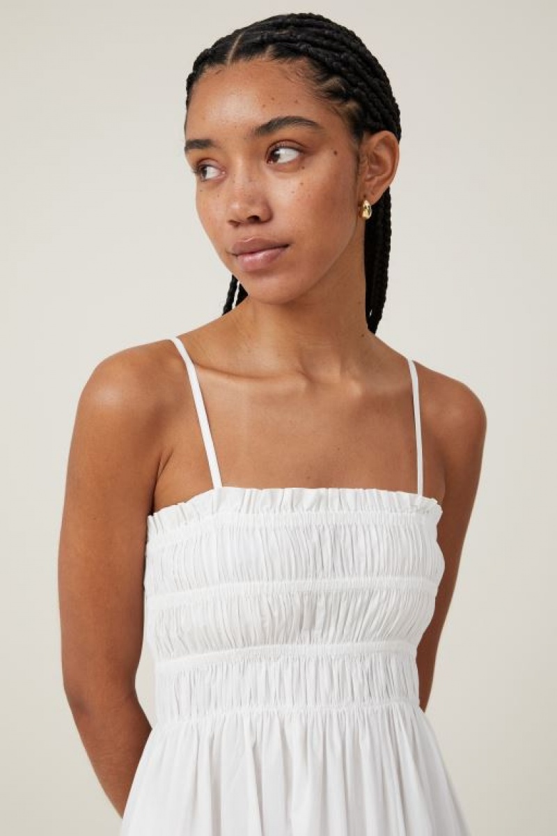 Cotton On Lexi Shirred Women's Maxi Dress White | Cf9MpWXgqkW